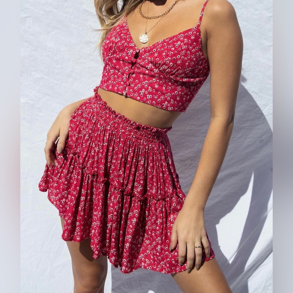 Princess Polly Shah Set Red Size 2